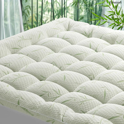 Extra Thick Mattress Topper, Down Alternative, Cotton Top, 8-21" Pocket, Machine Washable