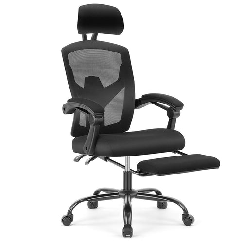 Ergonomic Office Chair with Foot Rest & Adjustable Headrest – Mesh Swivel Task Chair, Height Adjustable