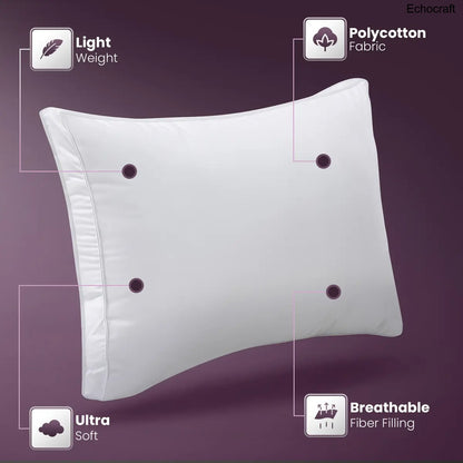 Set of 4 Gusseted Bed Pillows – King, Queen & Standard, White