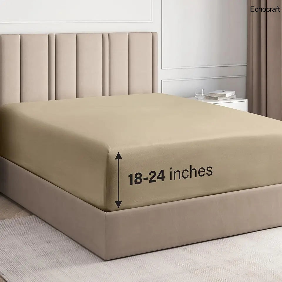 Ultra-Soft Microfiber Deep Pocket Fitted Sheet – 24" Mattress