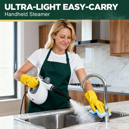 Phueut Pressurized Handheld Steam Cleaner – Multi-Surface, 12-Piece Accessory Kit for Home, Kitchen & Car