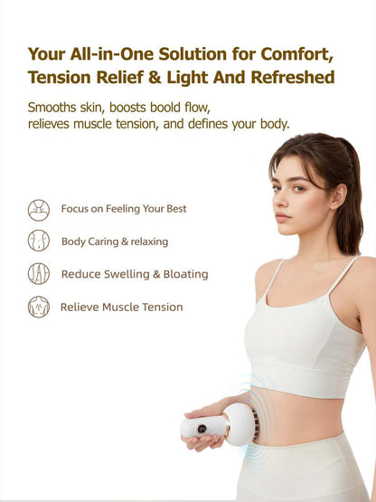 Rechargeable Handheld Massager with Heat & Vibration – Full-Body Muscle & Lymphatic Support