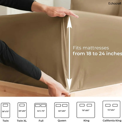 Ultra-Soft Microfiber Deep Pocket Fitted Sheet – 24" Mattress