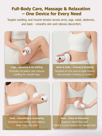 Rechargeable Handheld Massager with Heat & Vibration – Full-Body Muscle & Lymphatic Support