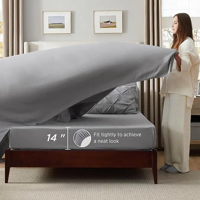 7-Piece Bedding Set – King, Ultra-Soft, Pintuck, Geometric, All-Season