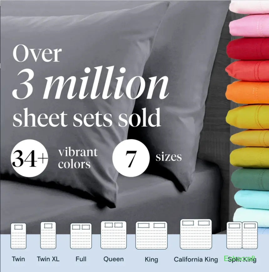 4-Piece Cooling Microfiber Bed Sheet Set