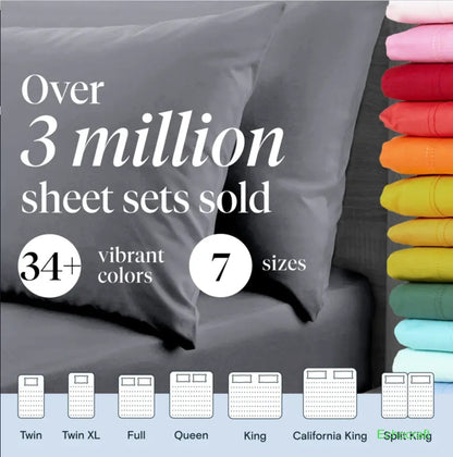 4-Piece Cooling Microfiber Bed Sheet Set