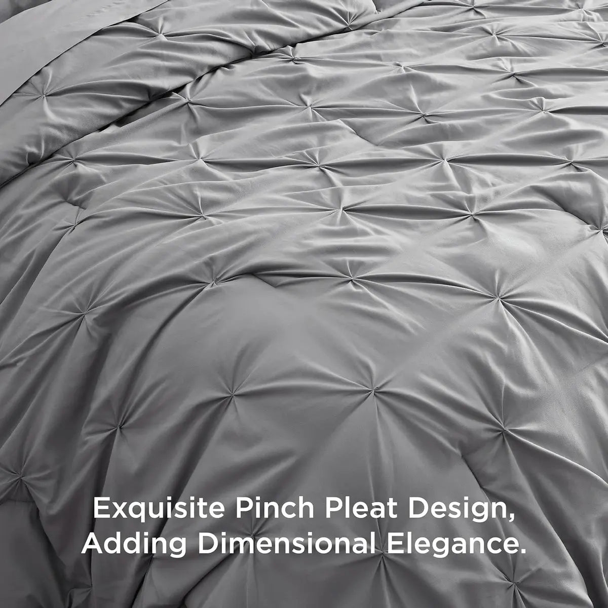7-Piece Bedding Set – King, Ultra-Soft, Pintuck, Geometric, All-Season