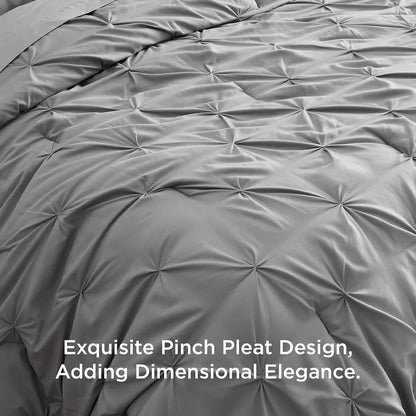 7-Piece Bedding Set – King, Ultra-Soft, Pintuck, Geometric, All-Season