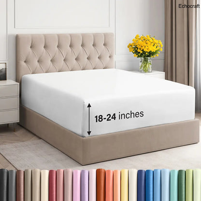 Ultra-Soft Microfiber Deep Pocket Fitted Sheet – 24" Mattress