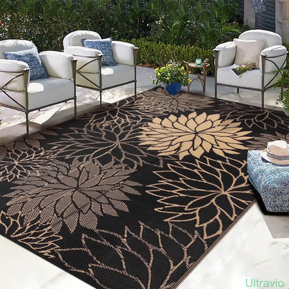 Outdoor double-sided camping rug, 9x12 feet