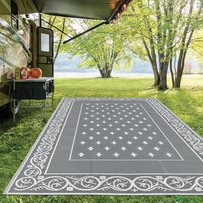 Outdoor double-sided camping rug, 9x12 feet