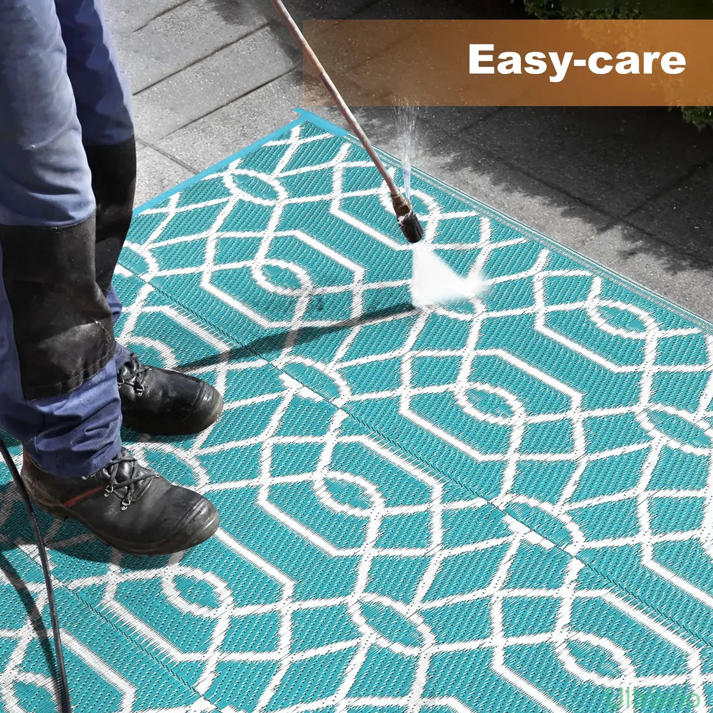 Outdoor double-sided camping rug, 9x12 feet