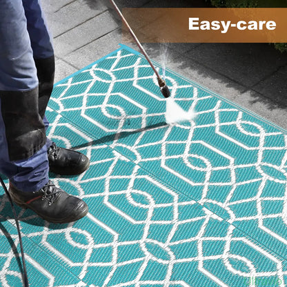 Outdoor double-sided camping rug, 9x12 feet