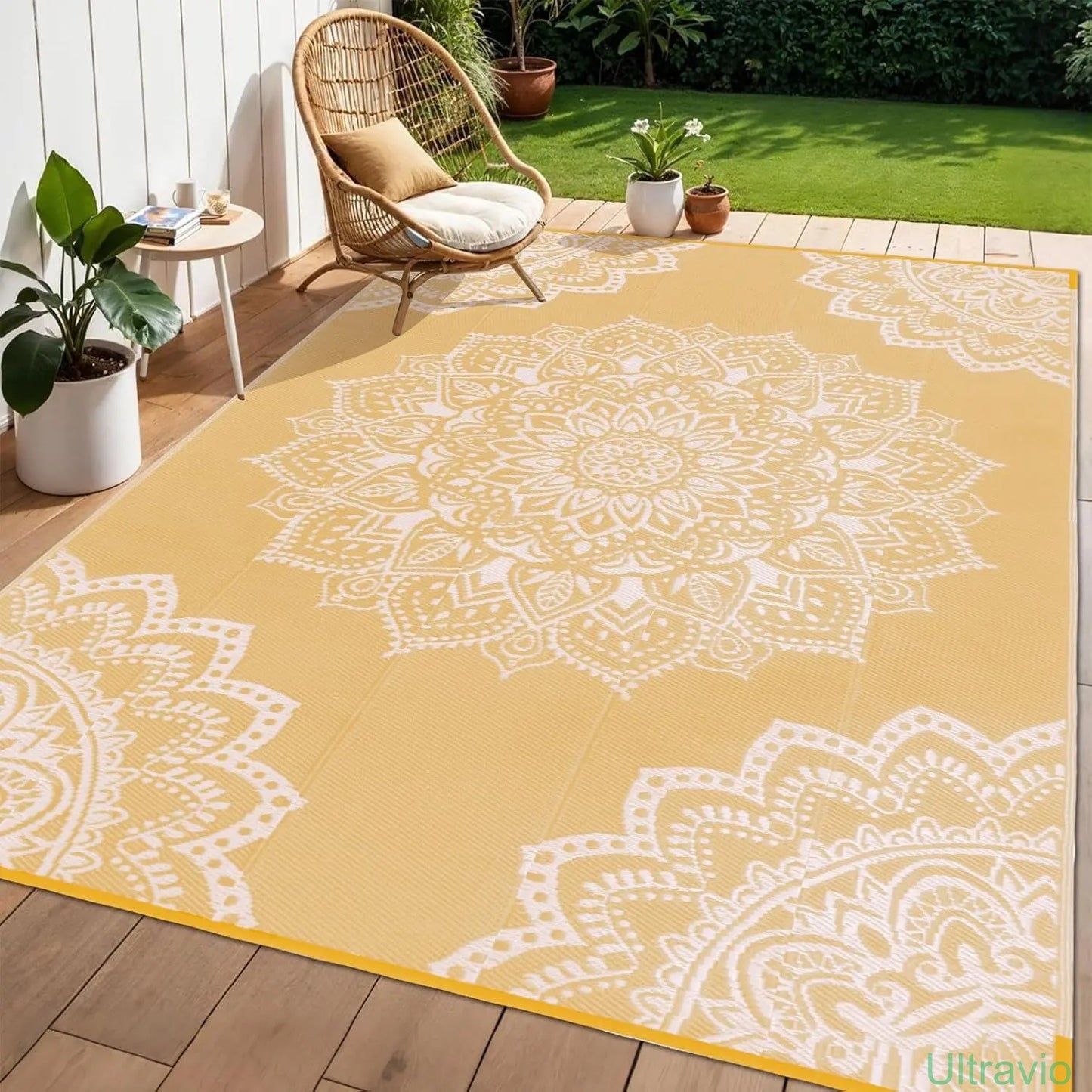 Outdoor double-sided camping rug, 9x12 feet