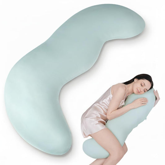 Long Body Pillow for Adults – Memory Foam, Firm, Pea Pod Shape