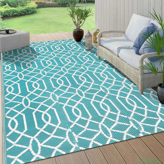 Outdoor double-sided camping rug, 9x12 feet