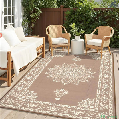 Outdoor double-sided camping rug, 9x12 feet