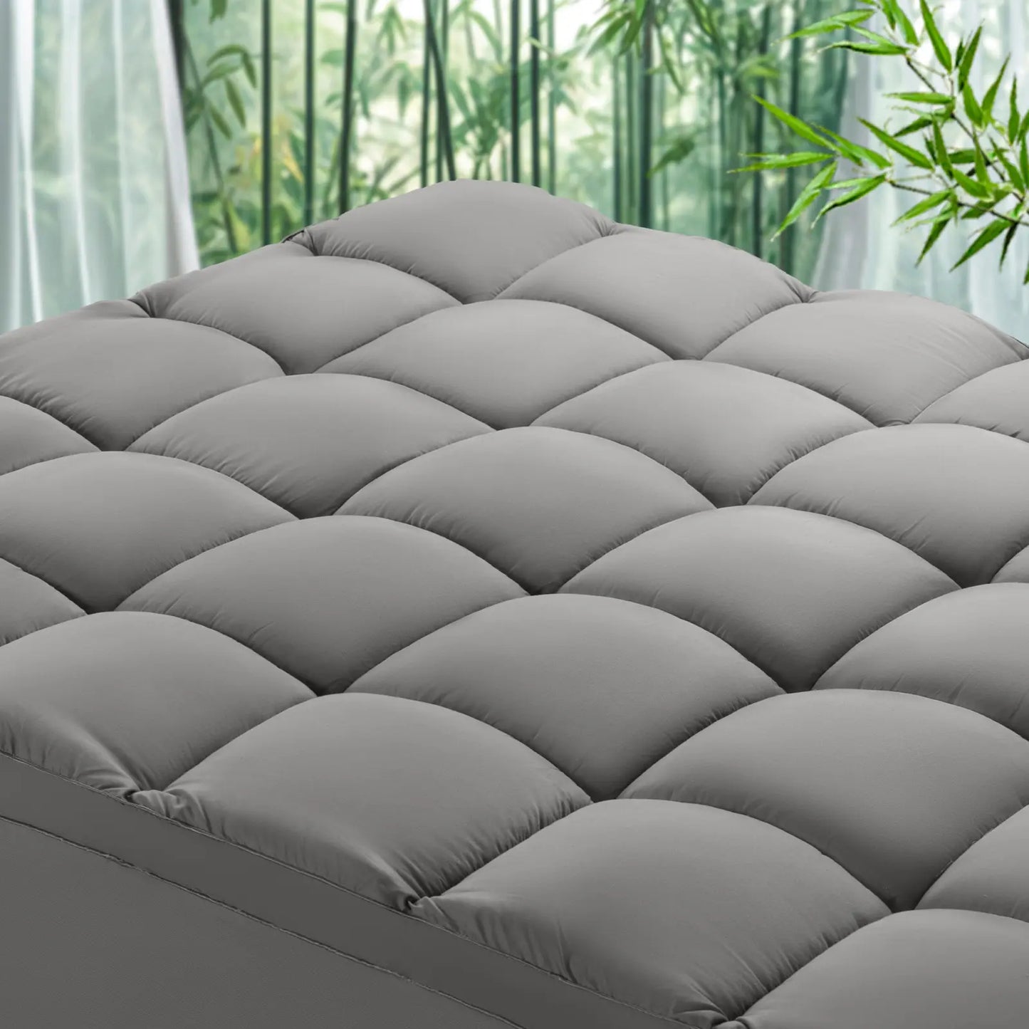 Extra Thick Mattress Topper, Down Alternative, Cotton Top, 8-21" Pocket, Machine Washable
