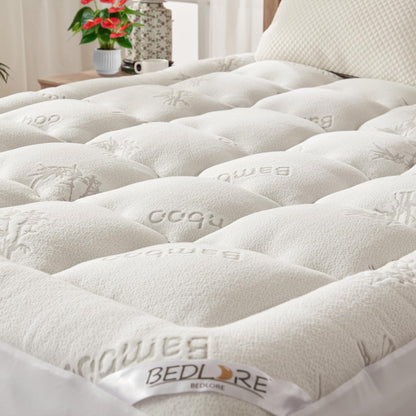 Bamboo Viscose Mattress Topper, Fits 6-18" Beds