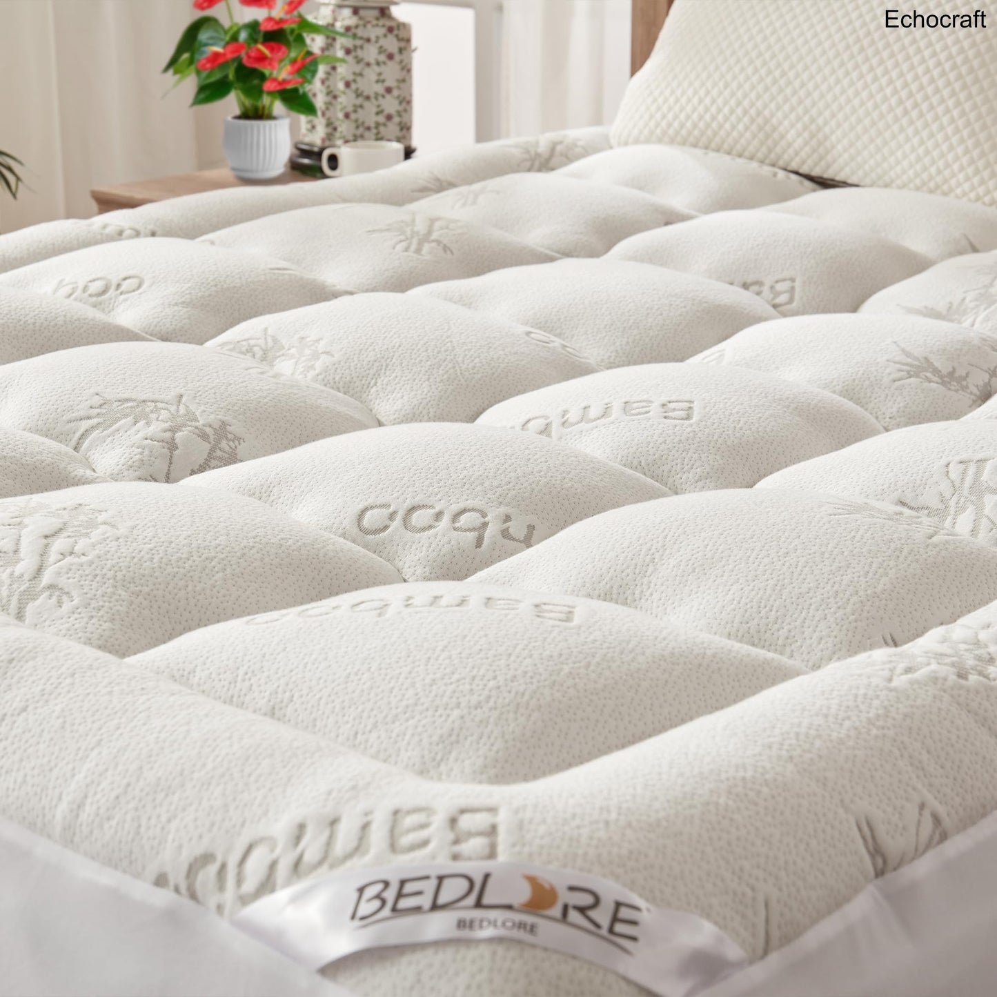 Bamboo Viscose Mattress Topper, Fits 6-18" Beds