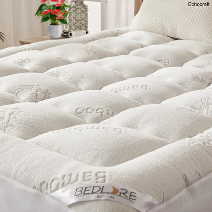 Bamboo Viscose Mattress Topper, Fits 6-18" Beds