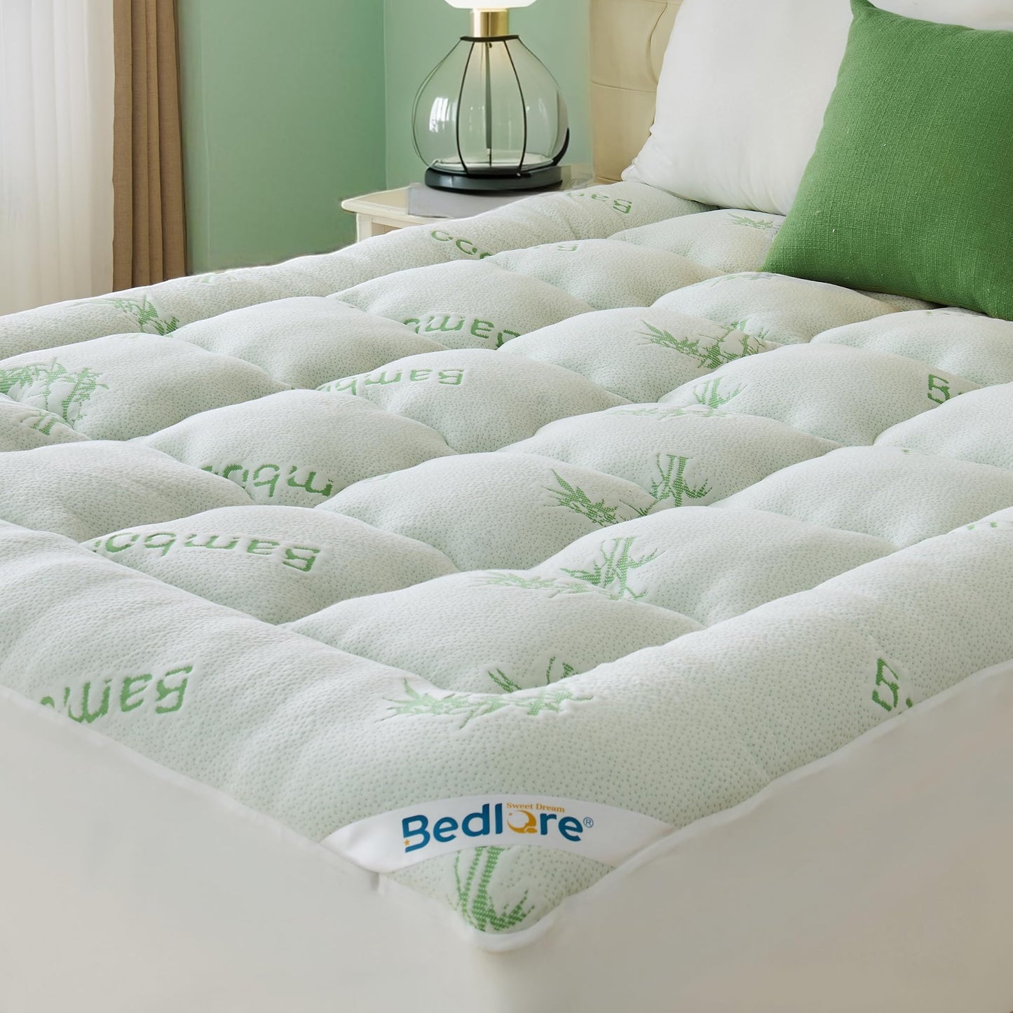 Bamboo Viscose Mattress Topper, Fits 6-18" Beds