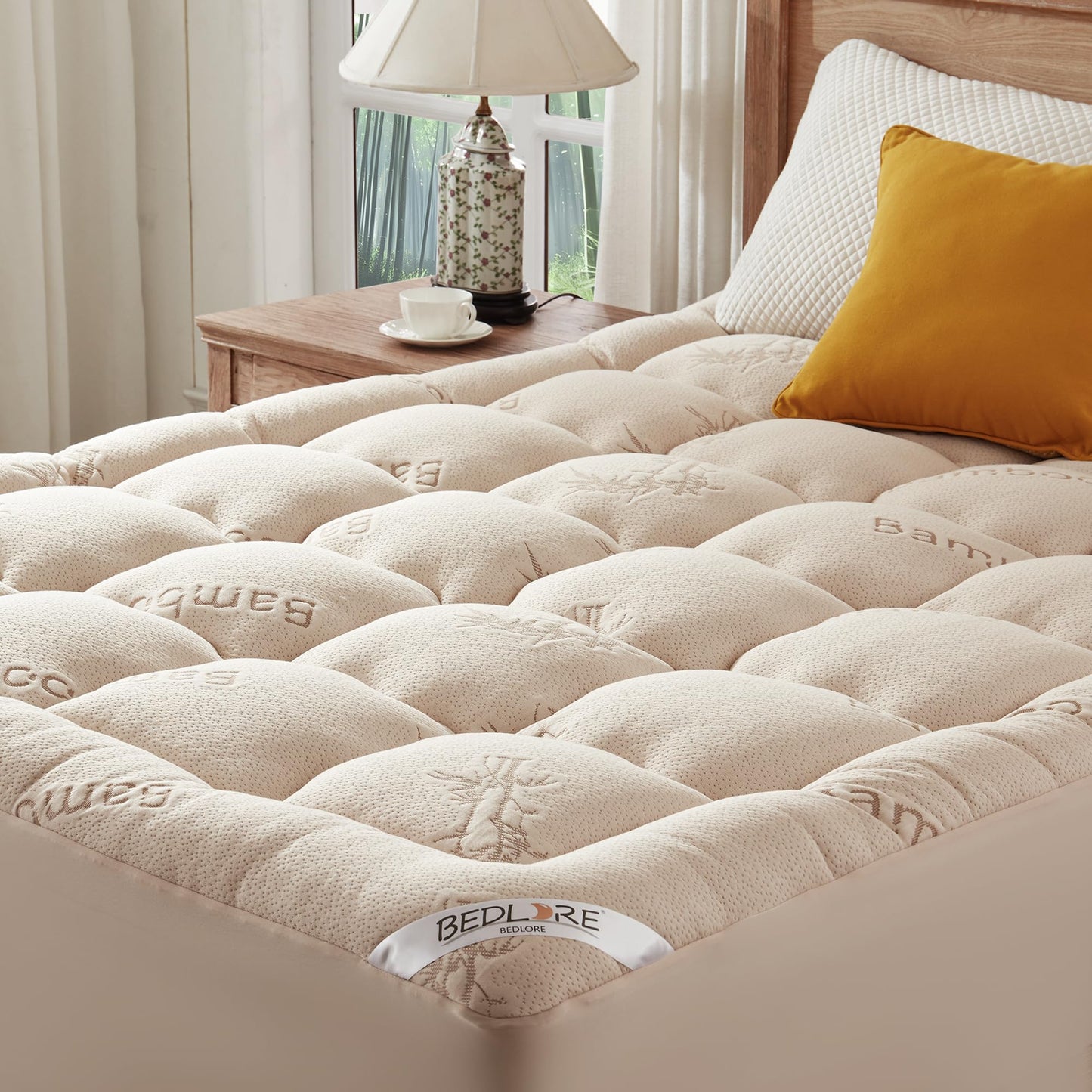 Bamboo Viscose Mattress Topper, Fits 6-18" Beds