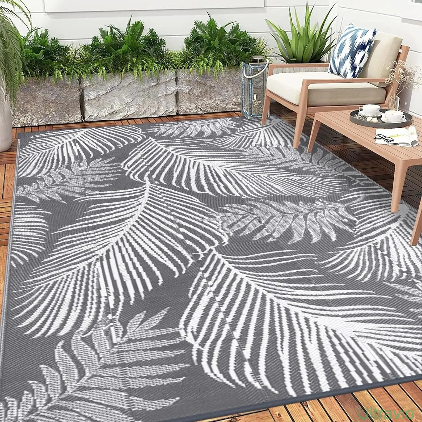 Outdoor double-sided camping rug, 9x12 feet