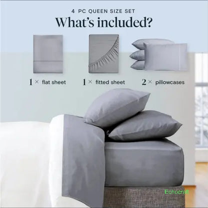 4-Piece Cooling Microfiber Bed Sheet Set