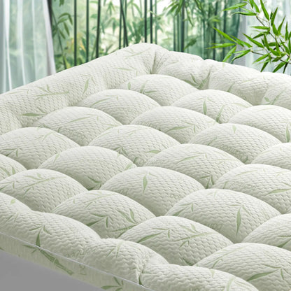Extra Thick Mattress Topper, Down Alternative, Cotton Top, 8-21" Pocket, Machine Washable