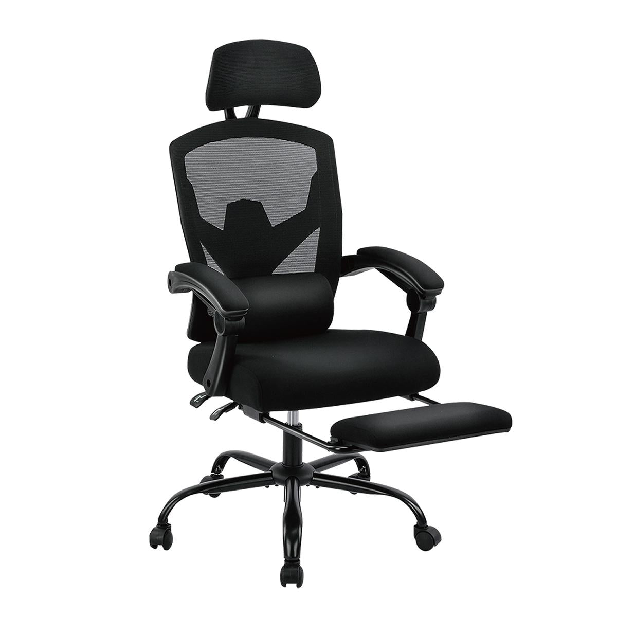 Ergonomic Office Chair with Foot Rest & Adjustable Headrest – Mesh Swivel Task Chair, Height Adjustable