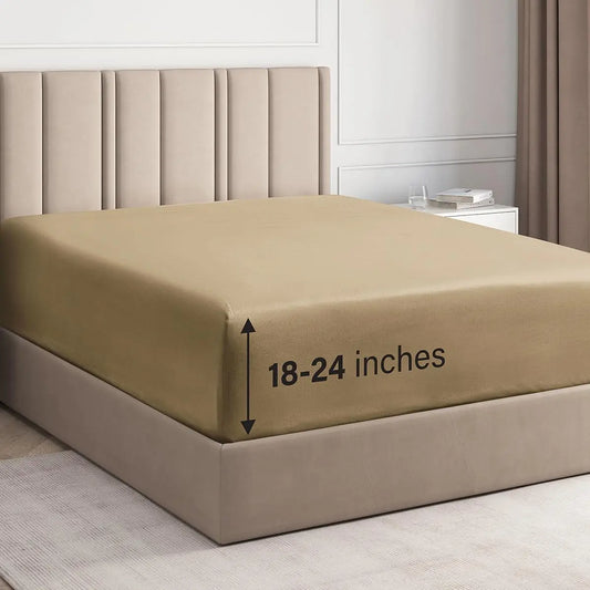 Ultra-Soft Microfiber Deep Pocket Fitted Sheet – 24" Mattress