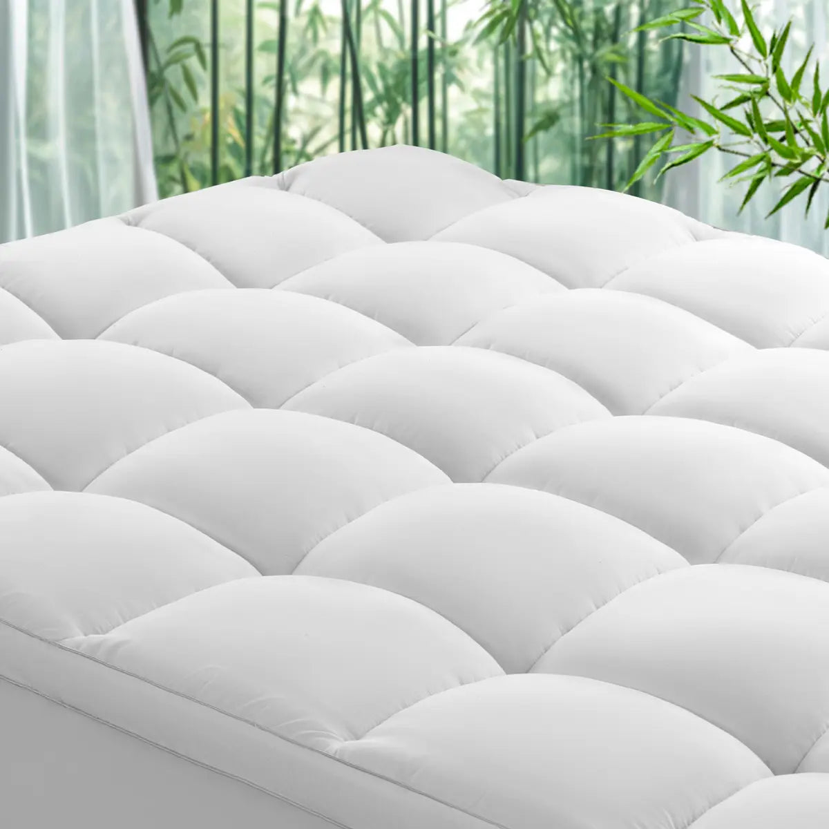Extra Thick Mattress Topper, Down Alternative, Cotton Top, 8-21" Pocket, Machine Washable