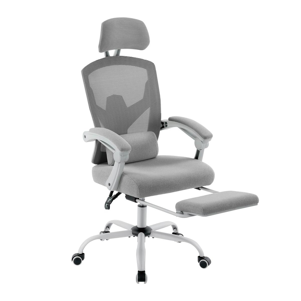 Ergonomic Office Chair with Foot Rest & Adjustable Headrest – Mesh Swivel Task Chair, Height Adjustable