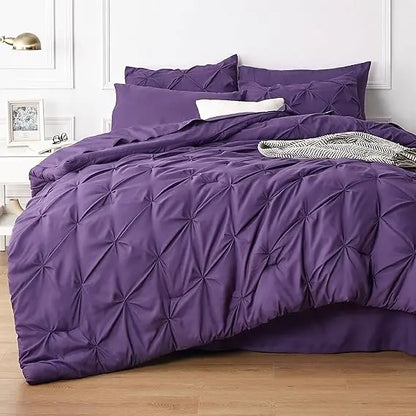 7-Piece Bedding Set – King, Ultra-Soft, Pintuck, Geometric, All-Season