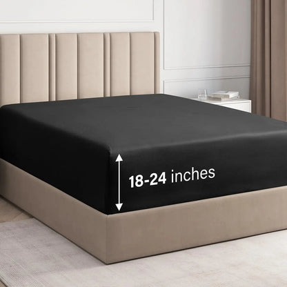 Ultra-Soft Microfiber Deep Pocket Fitted Sheet – 24" Mattress