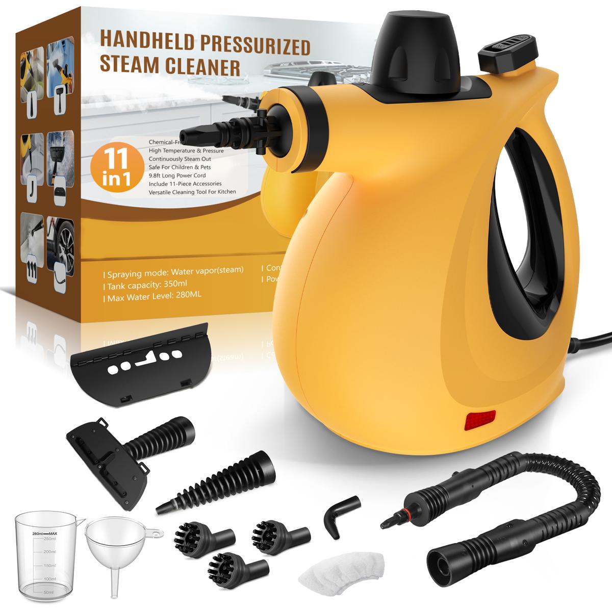 Phueut Pressurized Handheld Steam Cleaner – Multi-Surface, 12-Piece Accessory Kit for Home, Kitchen & Car