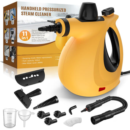 Phueut Pressurized Handheld Steam Cleaner – Multi-Surface, 12-Piece Accessory Kit for Home, Kitchen & Car
