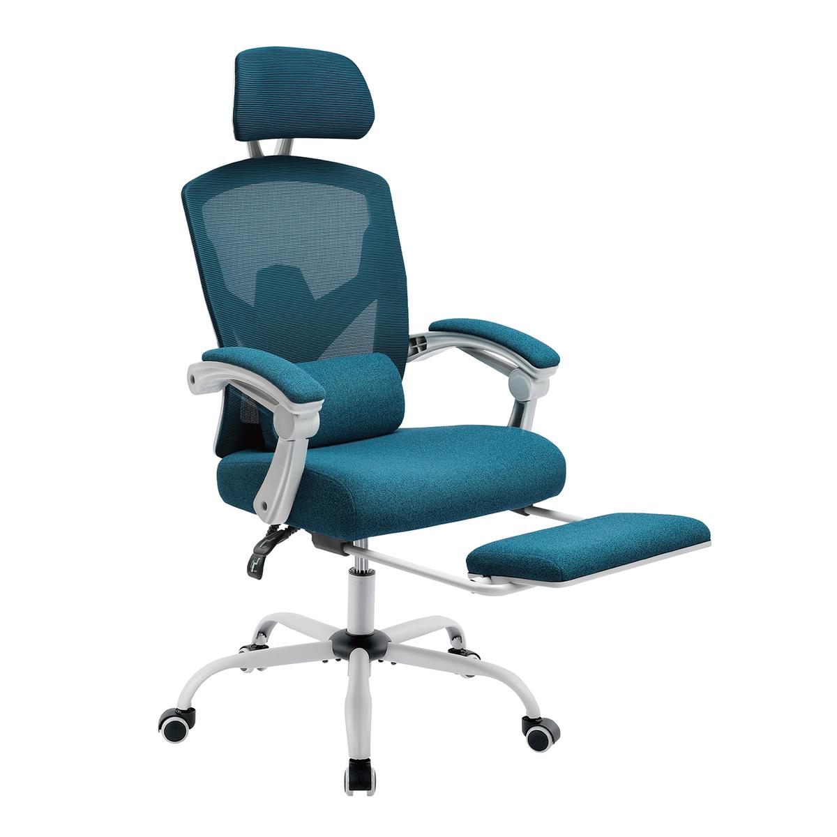 Ergonomic Office Chair with Foot Rest & Adjustable Headrest – Mesh Swivel Task Chair, Height Adjustable