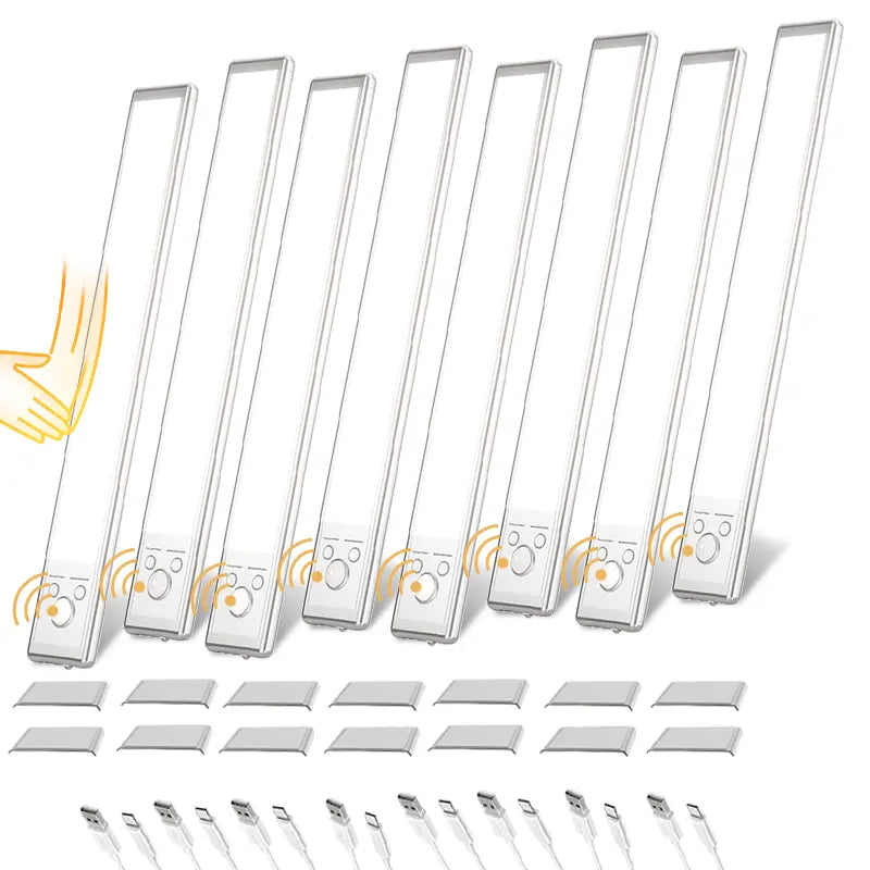 Under Cabinet & Closet LED Lights – Motion Sensor, USB Rechargeable, Dimmable, 76 LEDs, Multifunctional for Kitchen, Wardrobe, Stairs, Shower