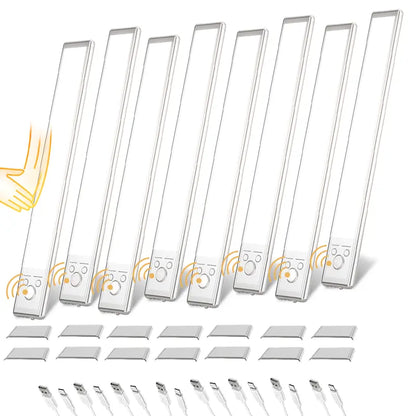 Under Cabinet & Closet LED Lights – Motion Sensor, USB Rechargeable, Dimmable, 76 LEDs, Multifunctional for Kitchen, Wardrobe, Stairs, Shower