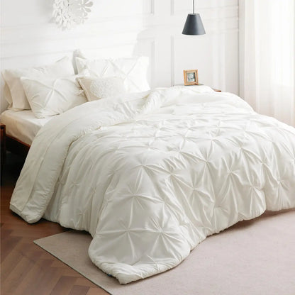 7-Piece Bedding Set – King, Ultra-Soft, Pintuck, Geometric, All-Season