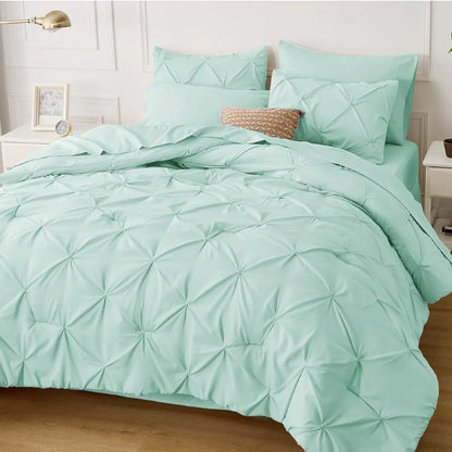 7-Piece Bedding Set – King, Ultra-Soft, Pintuck, Geometric, All-Season