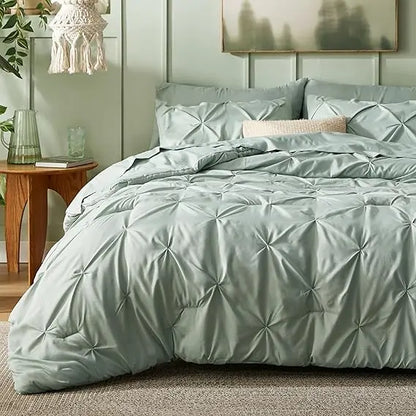 7-Piece Bedding Set – King, Ultra-Soft, Pintuck, Geometric, All-Season