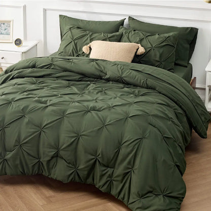 7-Piece Bedding Set – King, Ultra-Soft, Pintuck, Geometric, All-Season