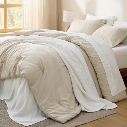 7-Piece Bedding Set – King, Ultra-Soft, Pintuck, Geometric, All-Season