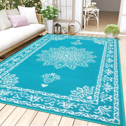 Outdoor double-sided camping rug, 9x12 feet