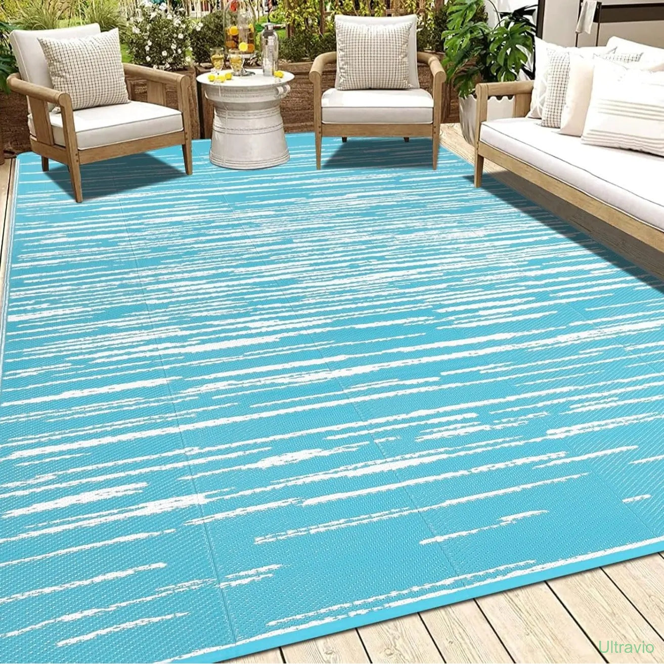 Outdoor double-sided camping rug, 9x12 feet