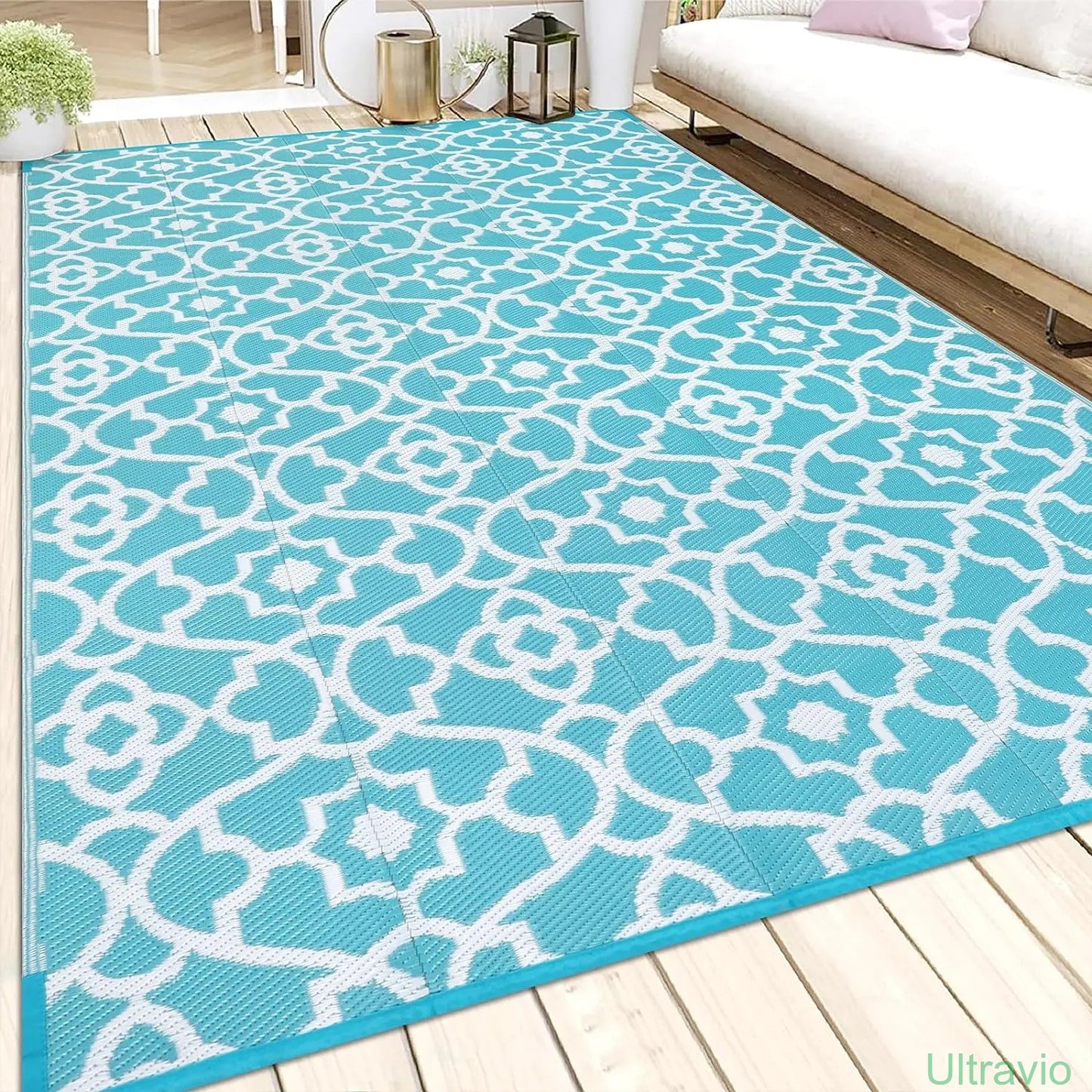 Outdoor double-sided camping rug, 9x12 feet